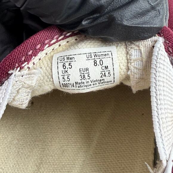 Vans SK8 Maroon Perforated Slip-On Shoes Men’s 6.5 / Women’s 8 - Picture 8 of 8